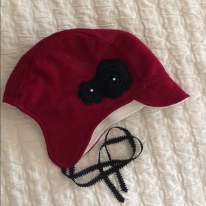 Wool & Fleece lined Hat with flowers